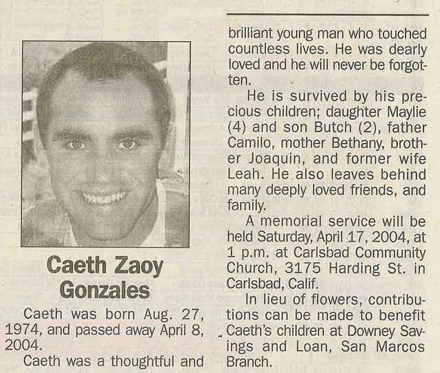 Caeth Gonzales obituary